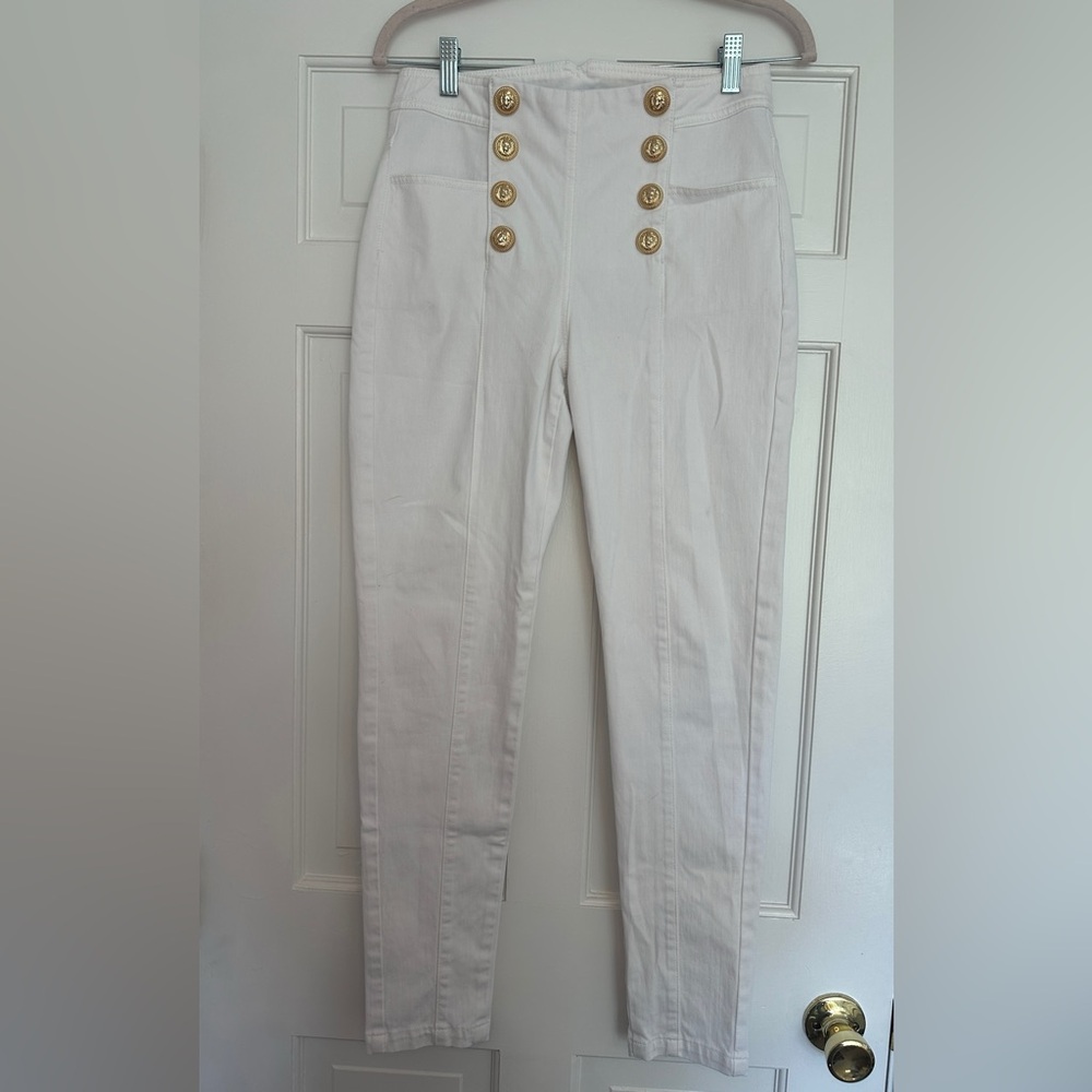 J. McLaughlin Cream High-Rise Women Jeans